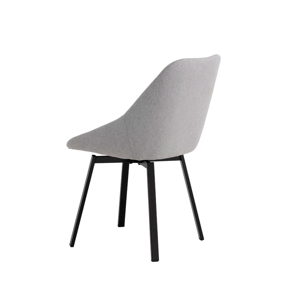Silla de comedor acolchada gris claro con patas negras - Maisons du Monde