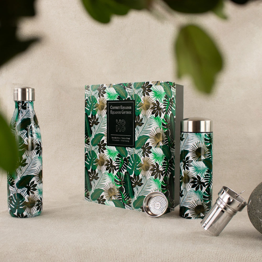 Coffret 1 bouteille et 1 theiere equador - Maisons du Monde