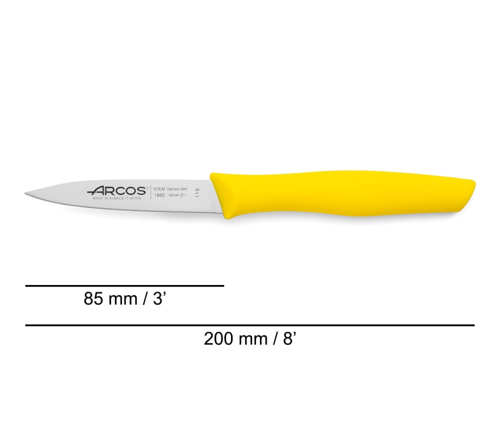 Cuchillo mondador acero inoxidable 85 mm mango polipropileno amarillo - Maisons du Monde
