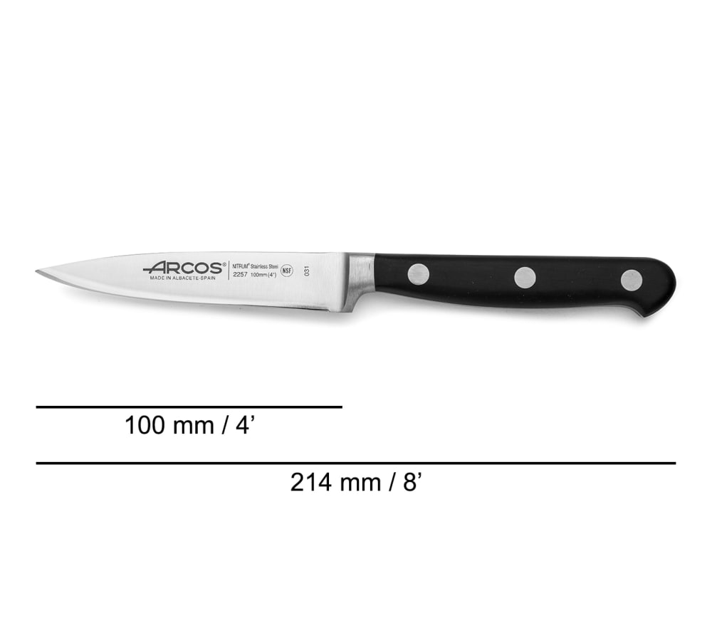 Cuchillo mondador acero inoxidable forjado nitrum 100 mm mango negro - Maisons du Monde
