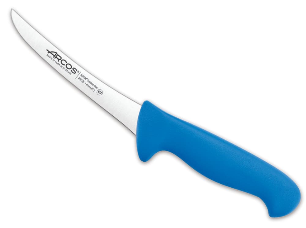 cuchillo deshuesador de acero inoxidable nitrum de 140 mm mango azul