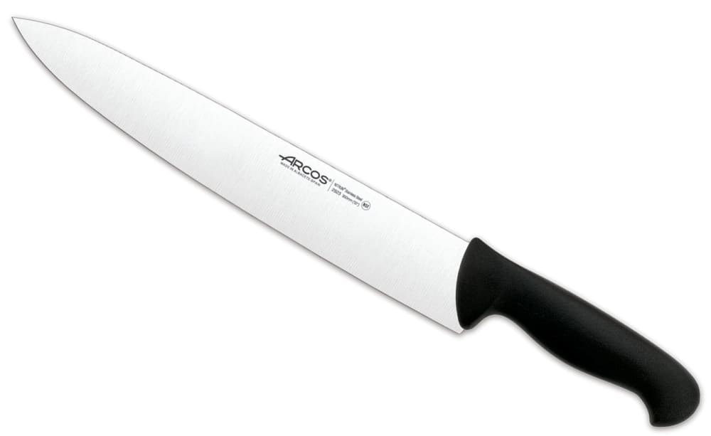 cuchillo cocinero de acero inoxidable nitrum de 300 mm mango negro