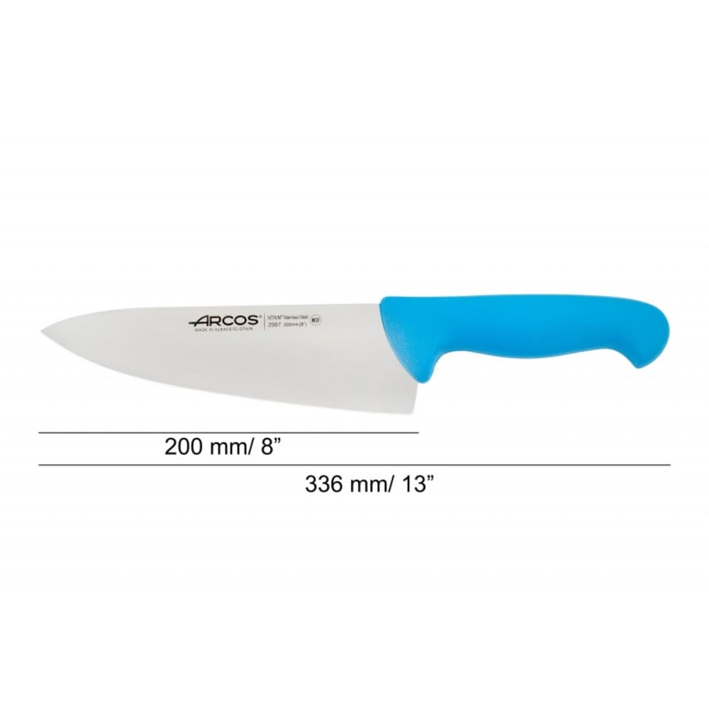 Cuchillo cocinero de acero inoxidable nitrum de 200 mm mango azul - Maisons du Monde