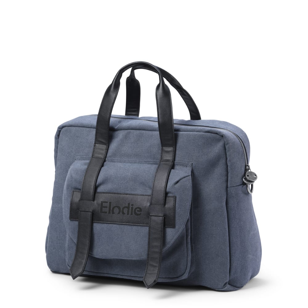 Elodie Details Sac à langer à anses Signature bleu Juniper Blue Bleu Coton - 35x40x14cm