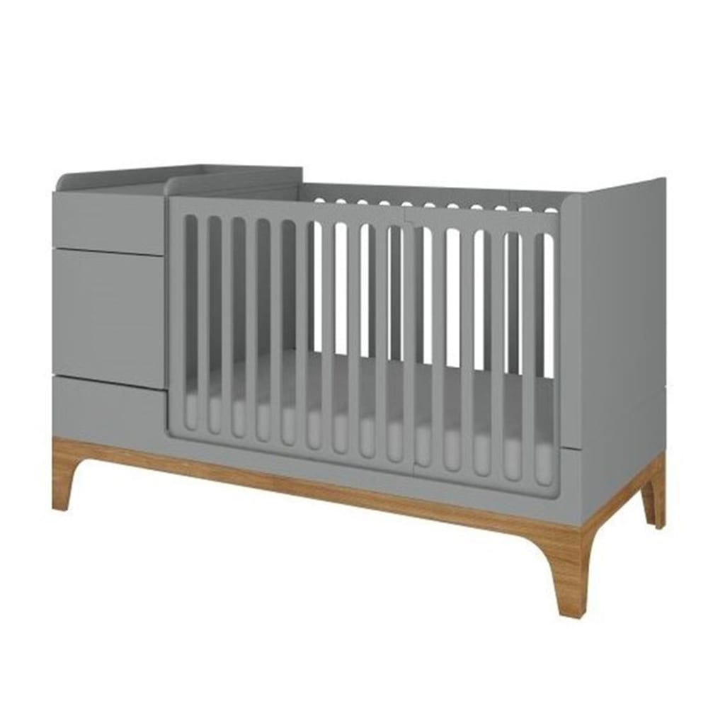 Lit combiné évolutif 70x120 en 70x160 panneaux mdf et stratifiés gris
