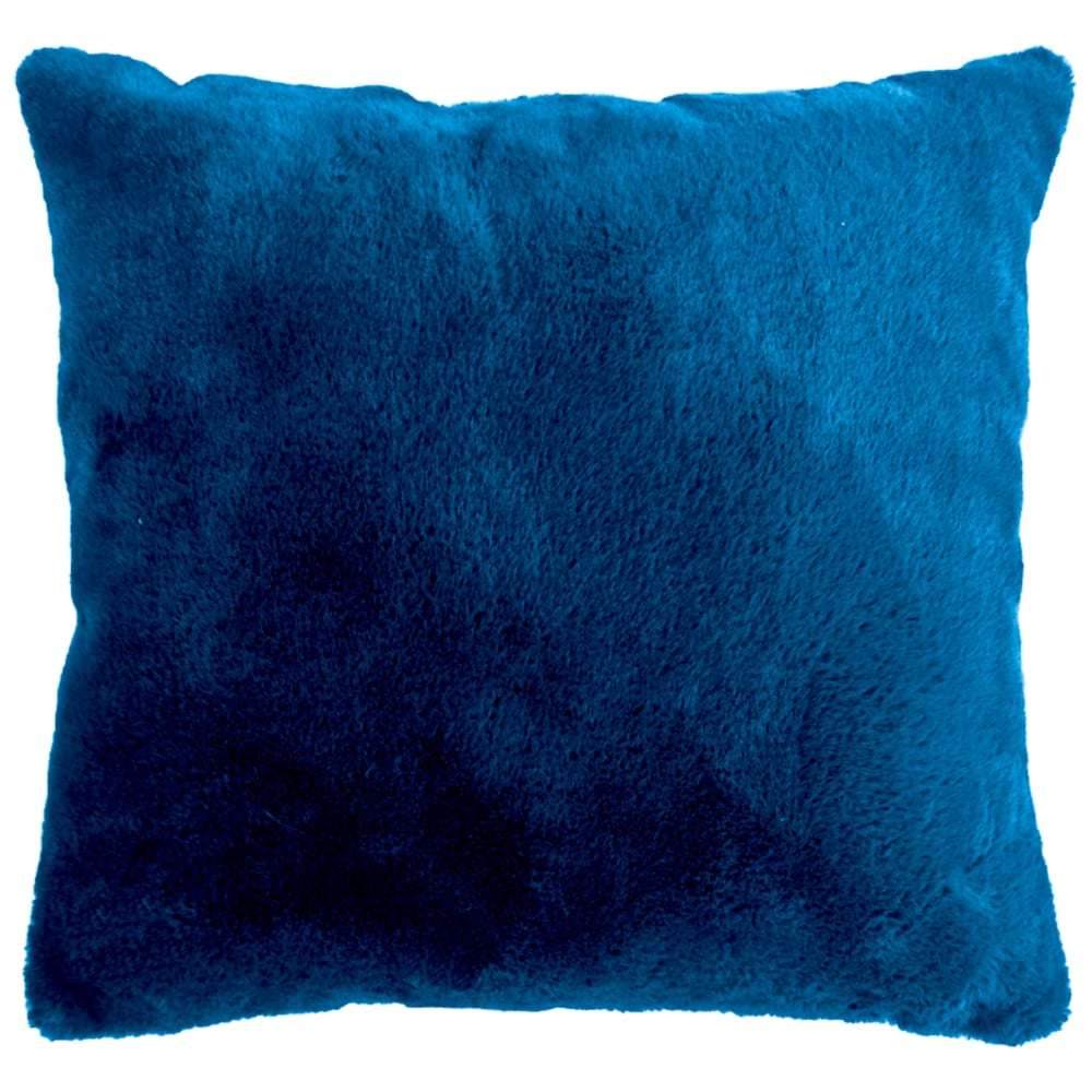 Cojín pelo corto azul indigo 45x45 cm - Maisons du Monde