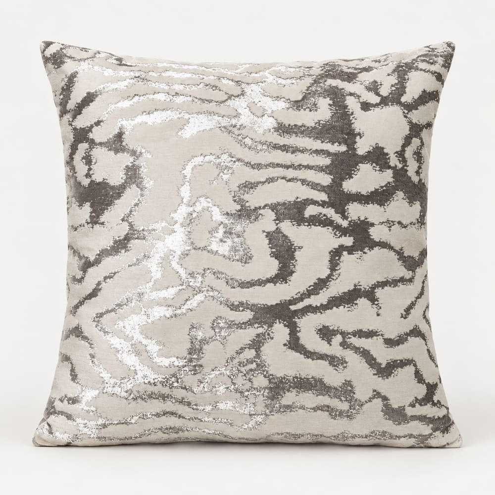 Cojín jacquard gris plata satinado 40x40 cm - Maisons du Monde