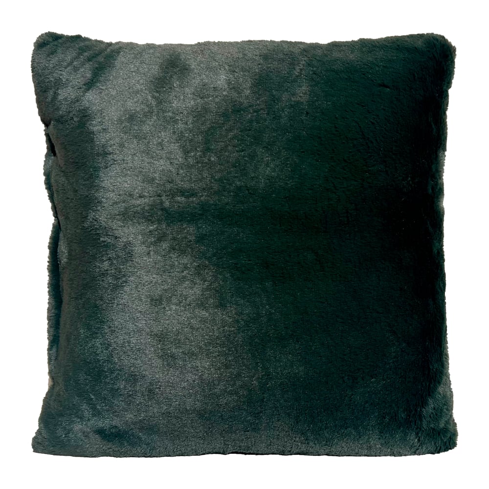 Cojín pelo corto verde oscuro 45x45 cm