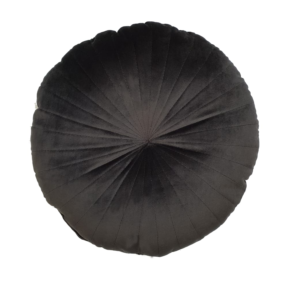Cojín redondo terciopelo gris antracita 40 cm - Maisons du Monde