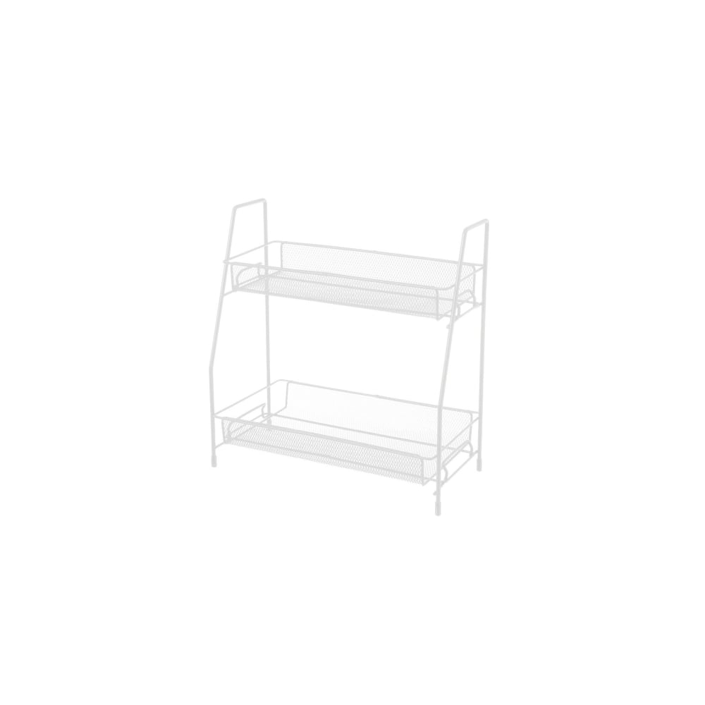 WADIGA Étagère de plan de travail pour salle de bain en métal blanc. Dimensions: 31x17x33cm - Couleur: Blanc - Matière: métal