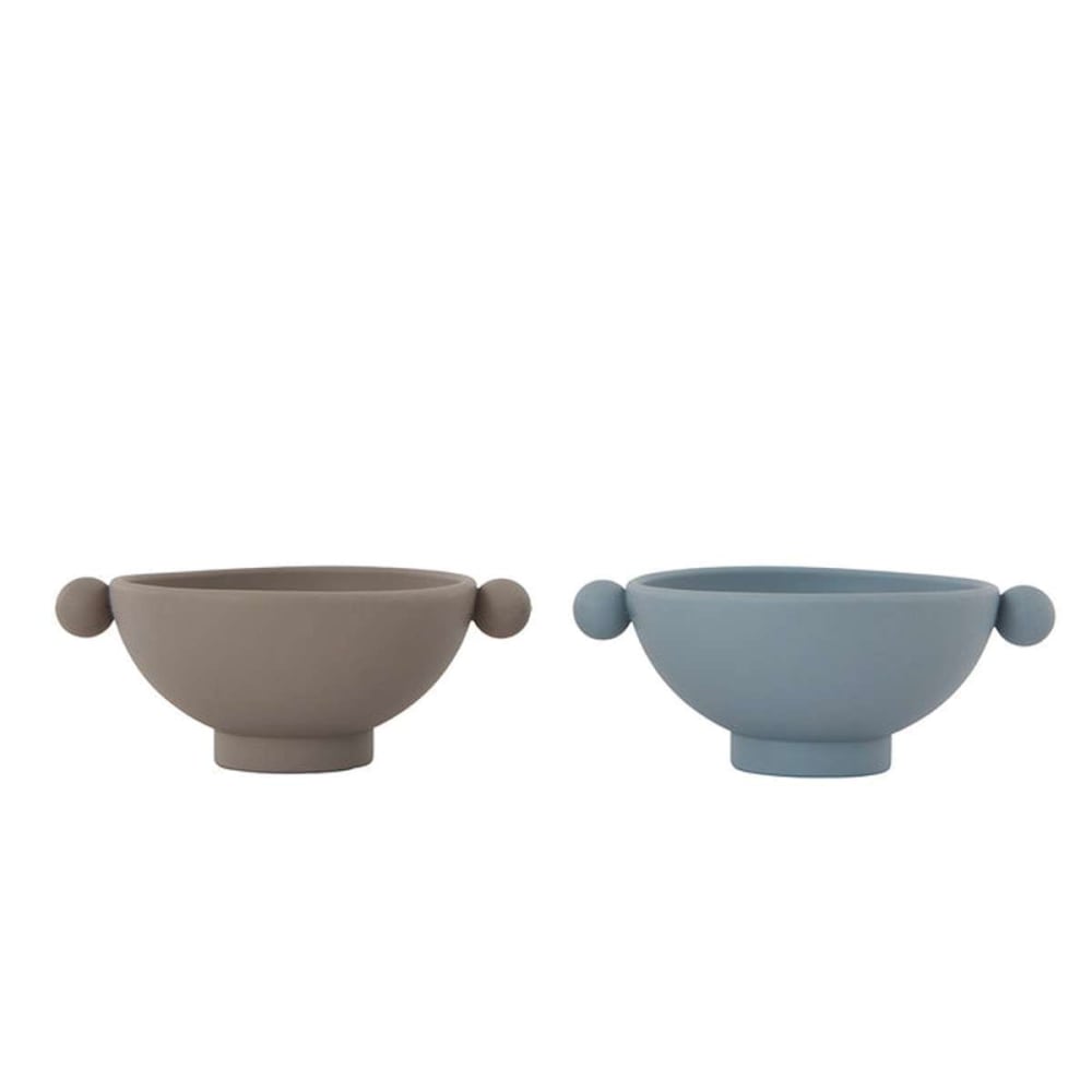 Bol bleu en silicone H5,5xL14x11cm - Lot de 2 (OYOY Living Design) - Image 1