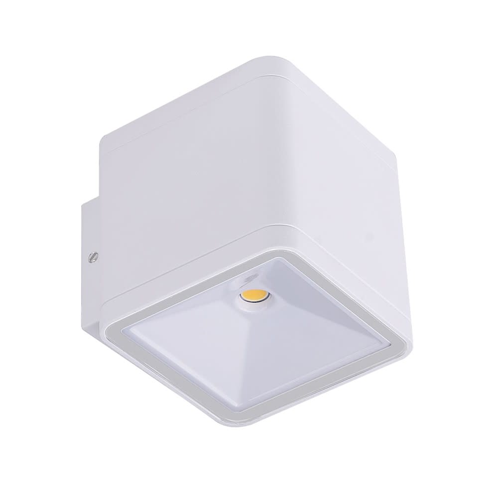 Aplique de exterior led 2x6w blanco de aluminio