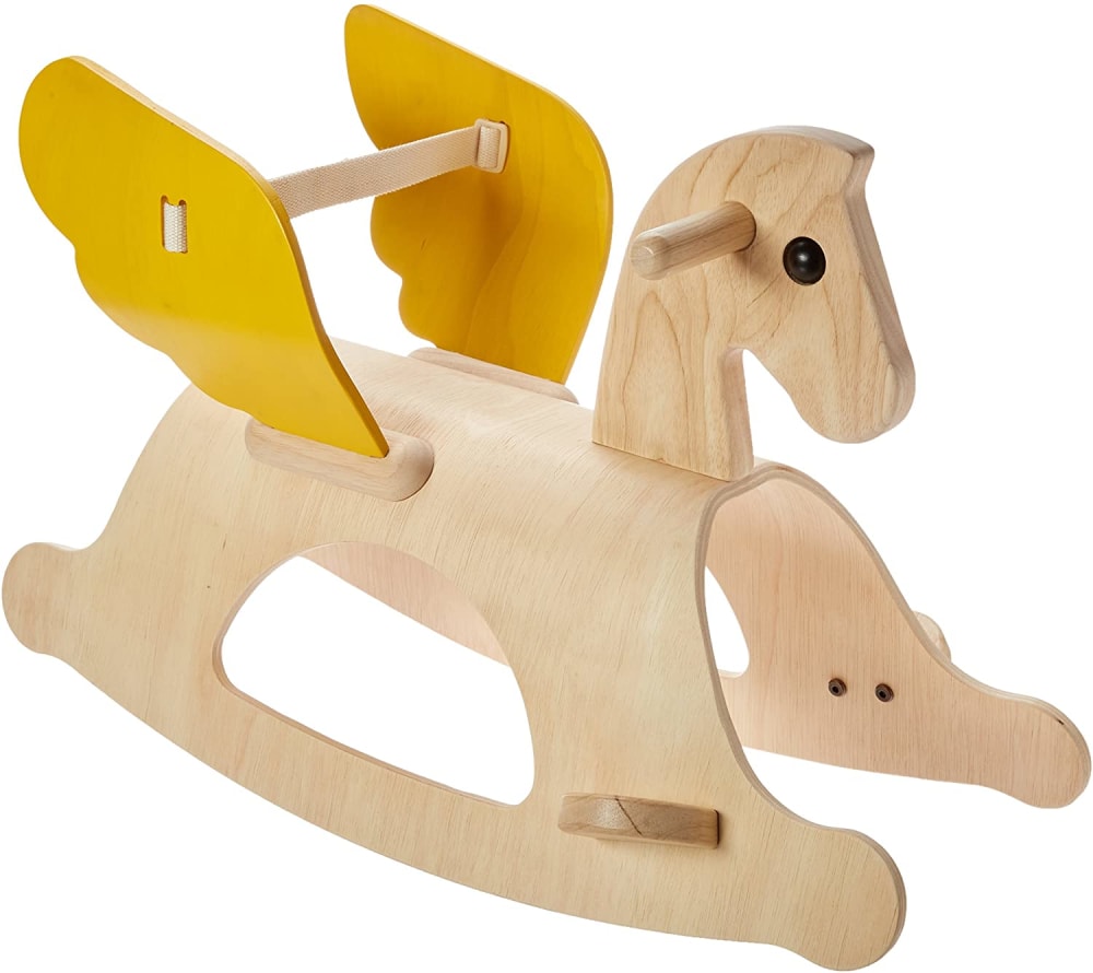 PLAN TOYS Schaukelpferd Pegasus, ein Holz-Schaukelpferd von Plan Toys PT3480. Beige