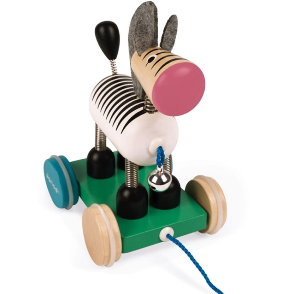 Janod Zigolos Nachziehtier Zebra GRÜN HOLZ Baby