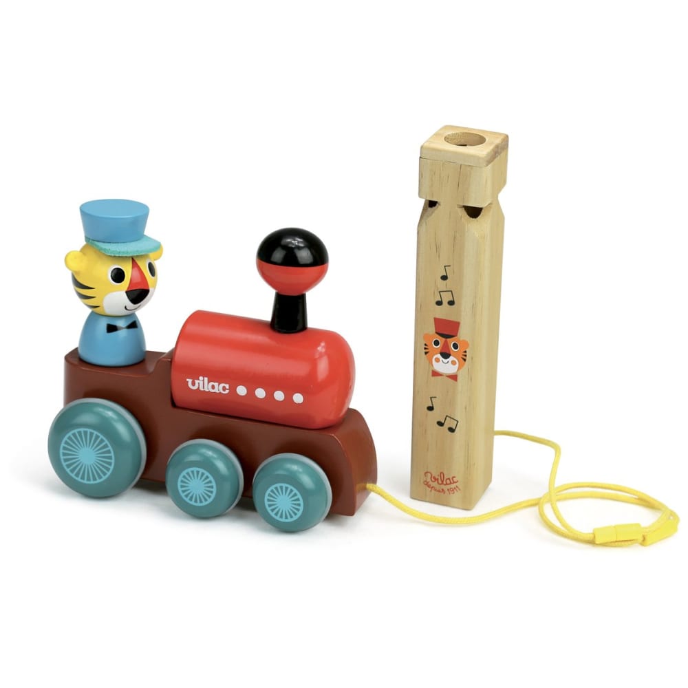 Vilac La locomotive à trainer Rouge 17 x 14 x 9 cm Rouge Bois - 17x14x9cm