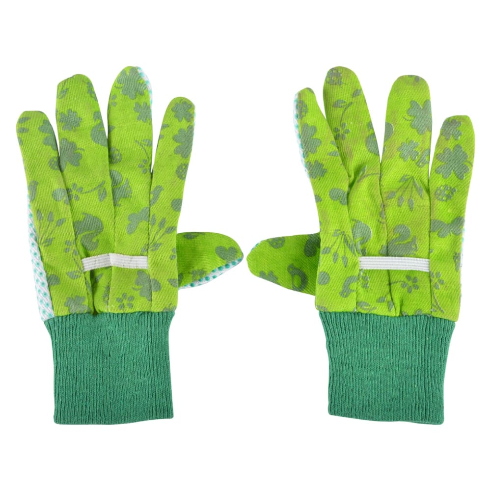 Guanti da giardinaggio in cotone e poliestere per bambini - Verde - Tessuto