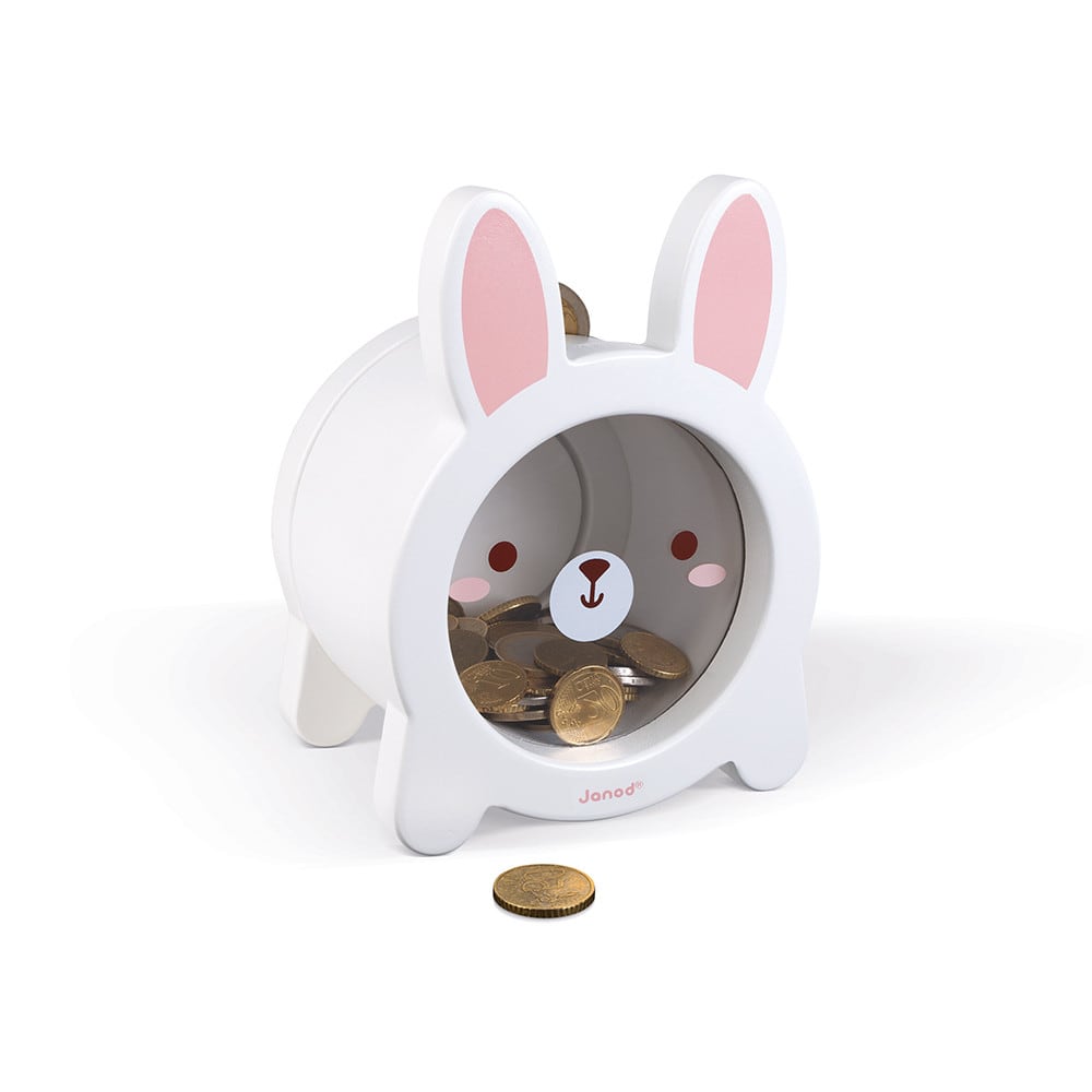 Janod Spardose Hase style modern WEISS HOLZ Kinder