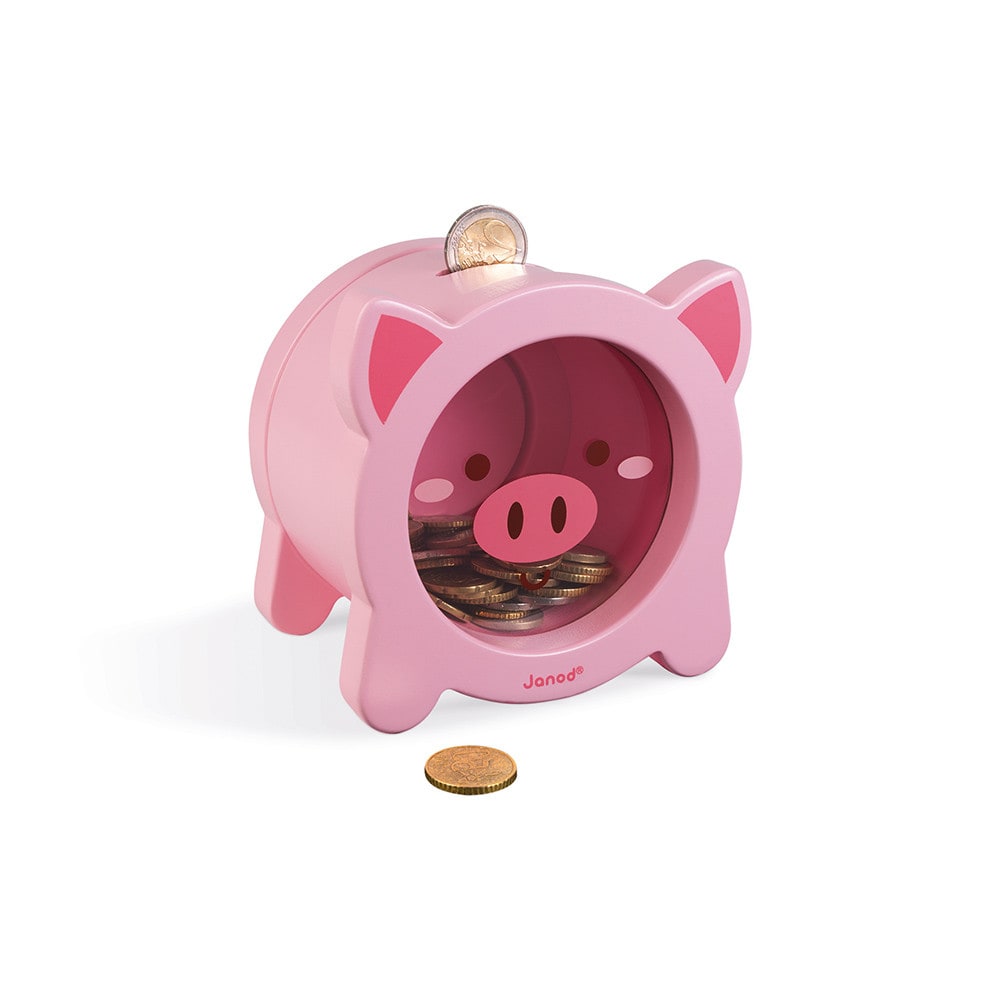 Janod Spardose Schwein style modern ROSA HOLZ Kinder