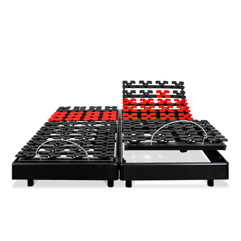 Bellecour Jeu de 2 sommiers électrique plots 2x70x190 style classique chic Noir Bois