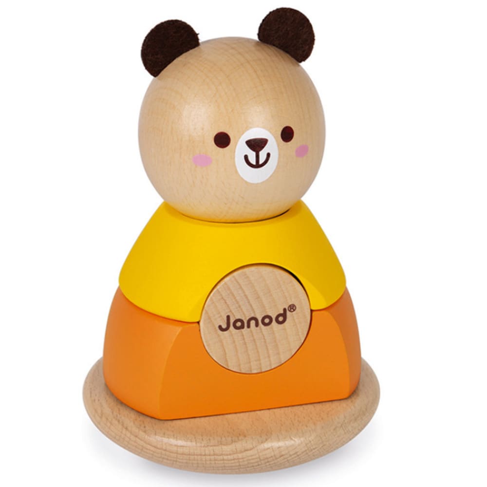 Janod Stapeltier Bär style modern ORANGE HOLZ Baby