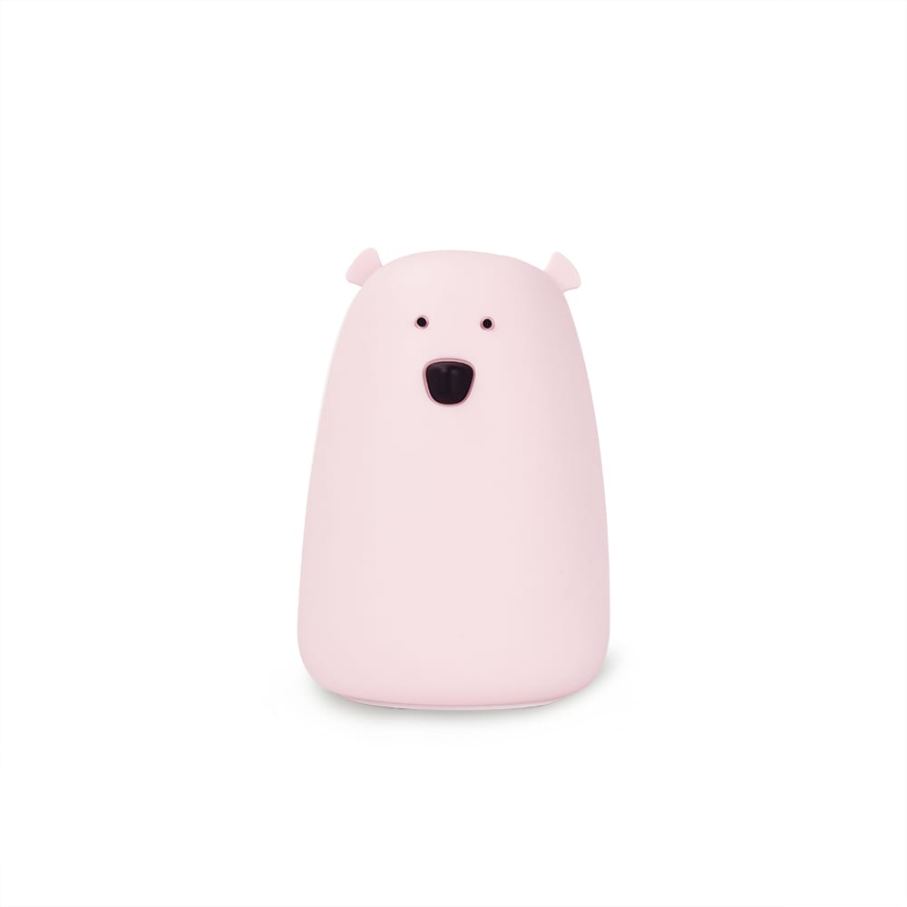 Little L Veilleuse big ours - rose Rose Silicone Poly Organo Siloxane - 10x16x10cm