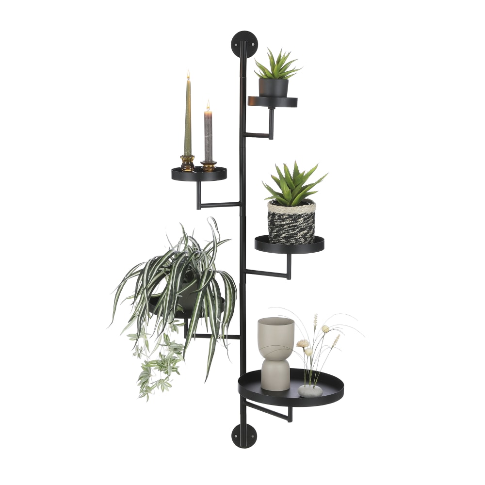 Étagère murale noir fer h120xl30xl36cm
