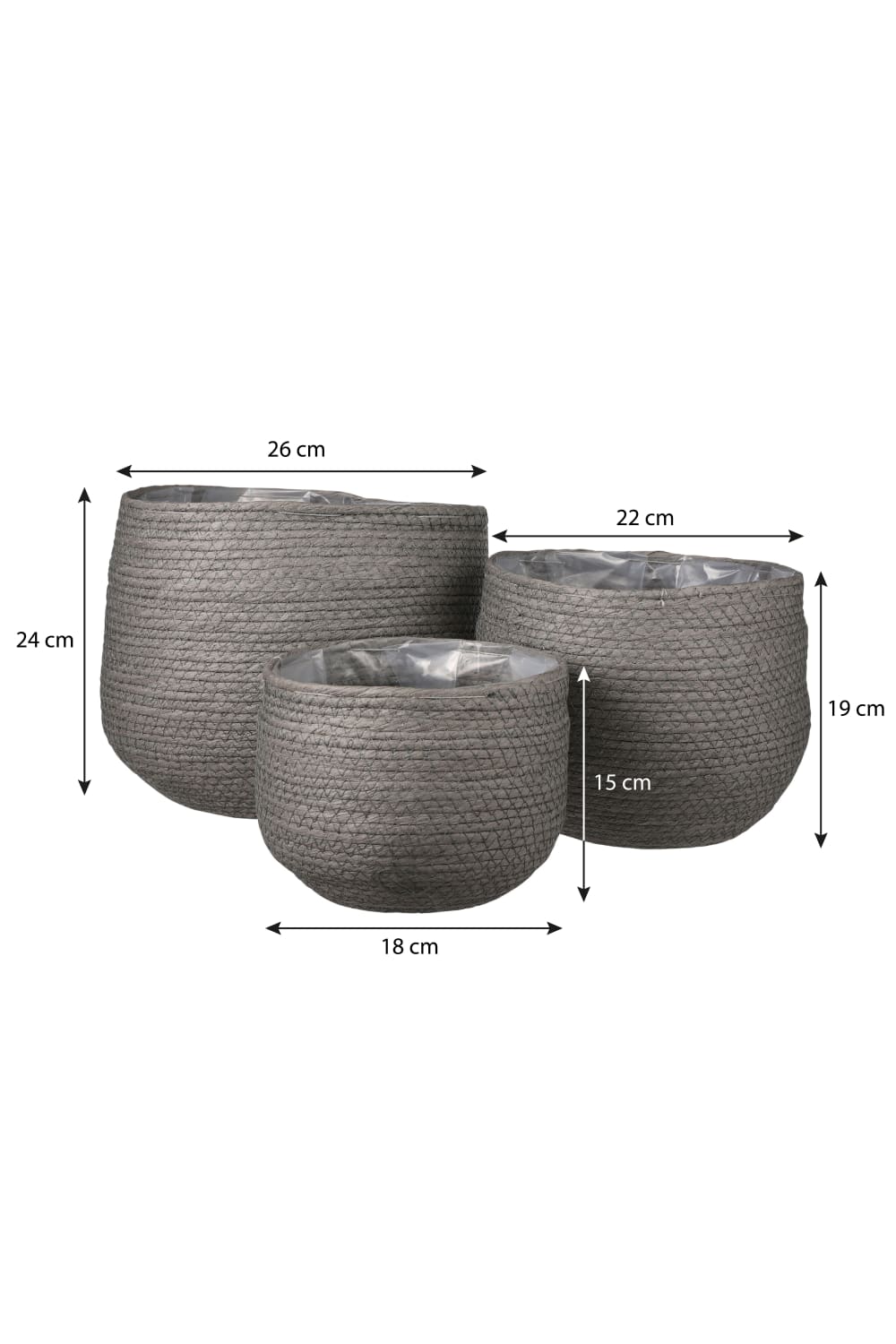 Jardinera jorck gris h24xb26xl26cm - Maisons du Monde