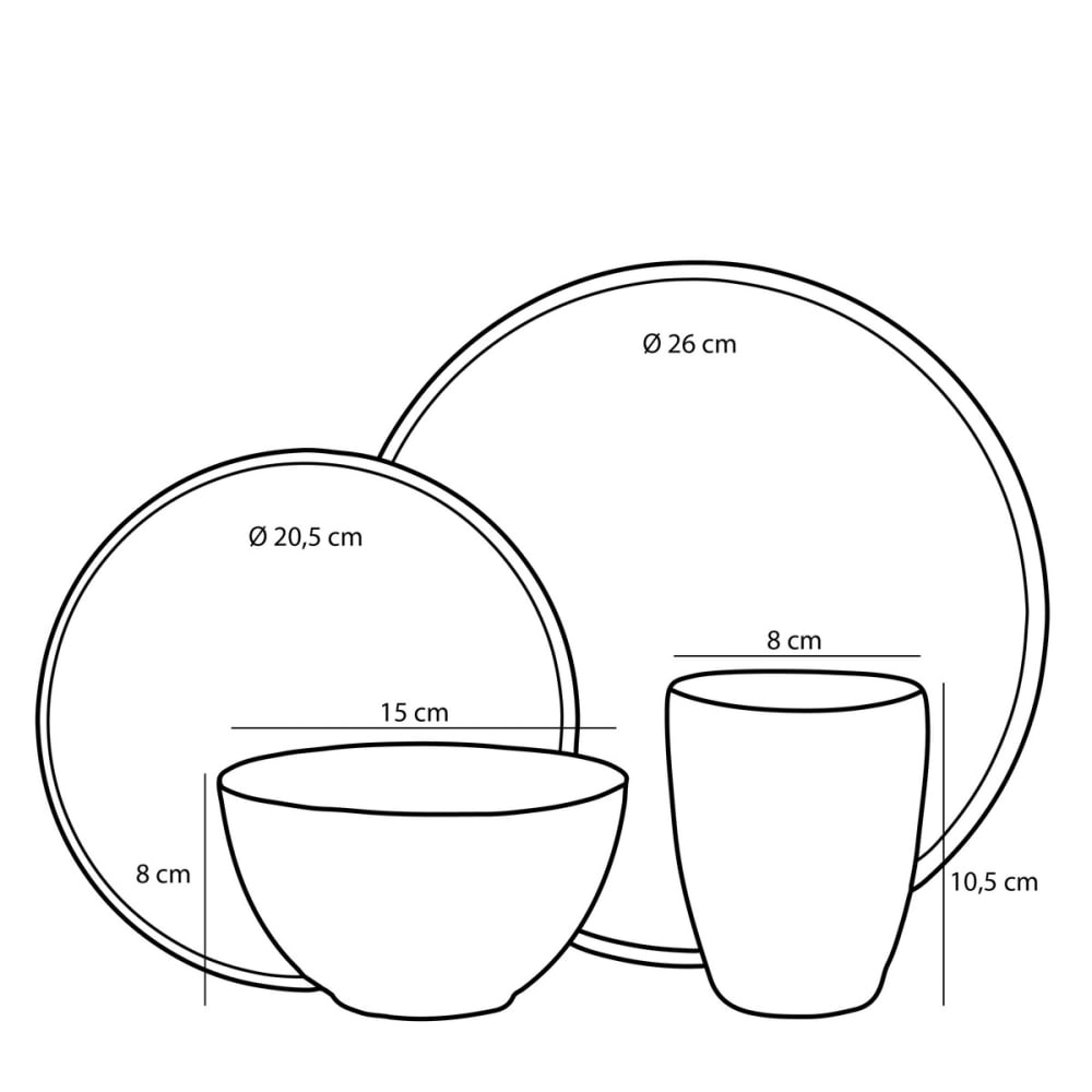 Set di stoviglie tabo nero  h32xb27xl31cm - Mica Decorations