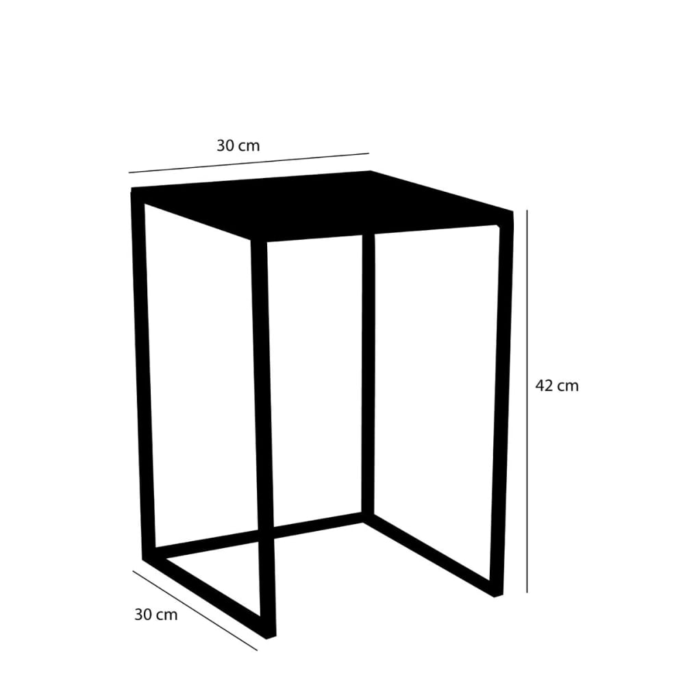 Table d'appoint noir fer h42xl30xl30cm - Maisons du Monde