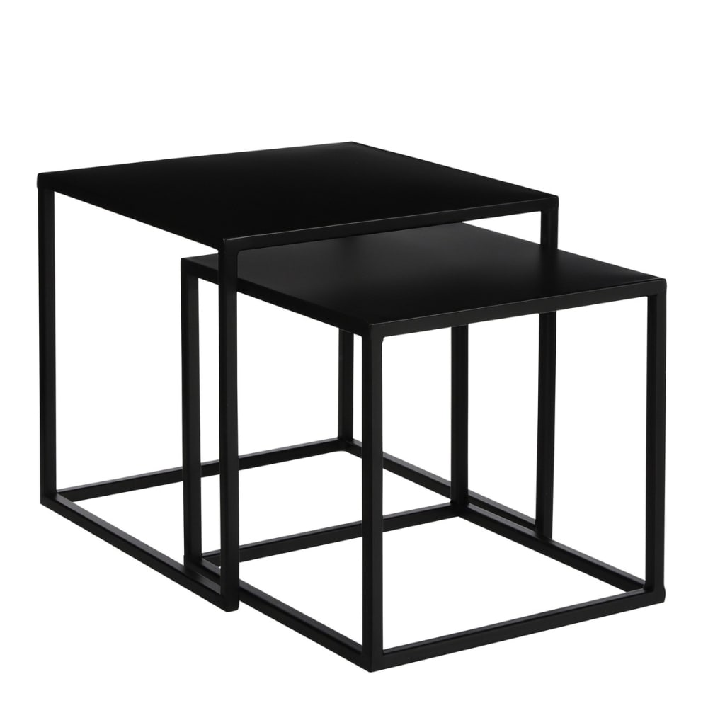 Table d'appoint noir fer h33xl35xl35cm Table d'appoint noir fer h33xl35xl35cm