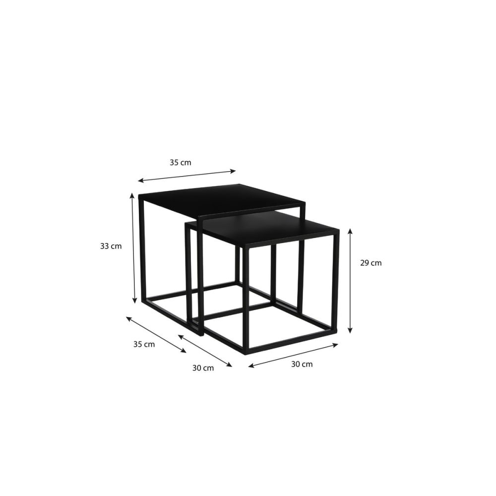 Table d'appoint noir fer h33xl35xl35cm - Maisons du Monde