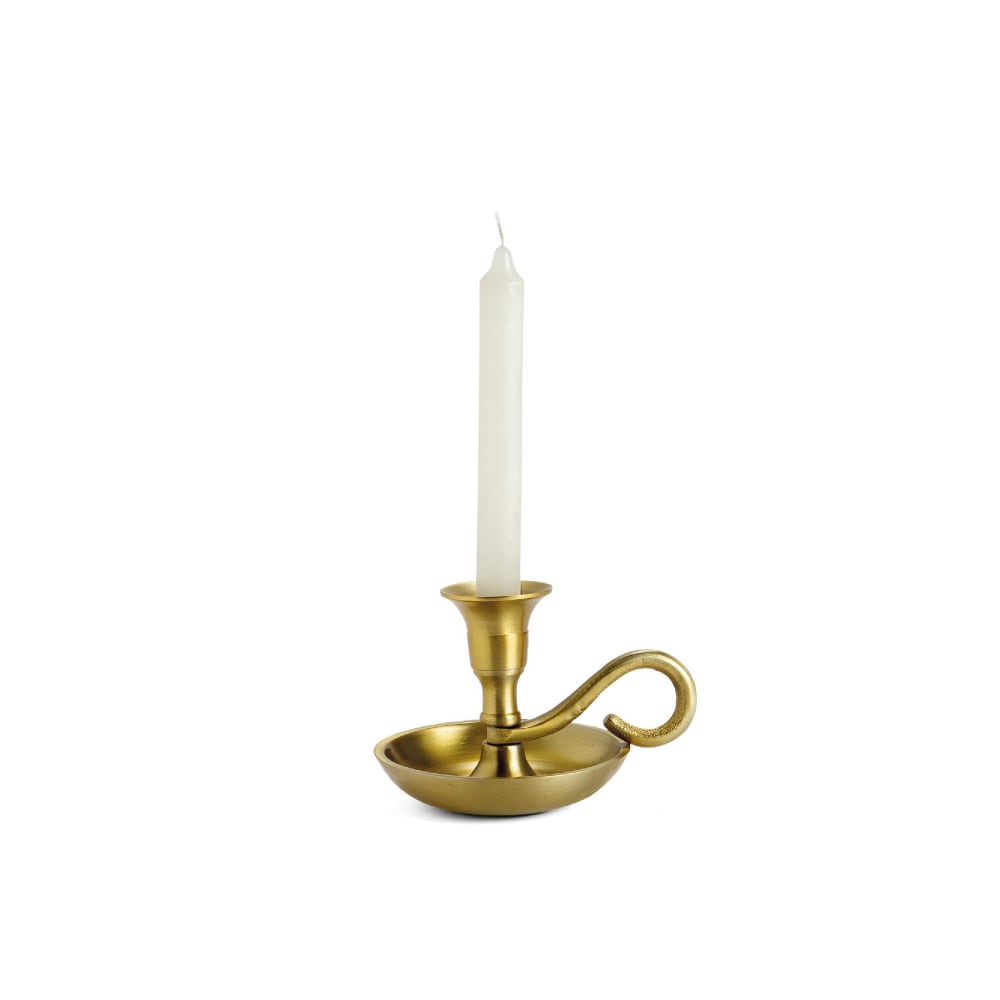 WADIGA Chandelier en aluminium doré pour bougie longue. Dimensions: diamètre 14cm x Hauteur 10cm Couleur: Doré Matière: aluminium