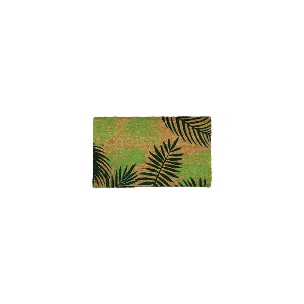ESSCHERT DESIGN Paillasson en coco feuilles tropicales vertes. Dimensions: 75x45x1.7m Matière: Coco Couleur: Marron