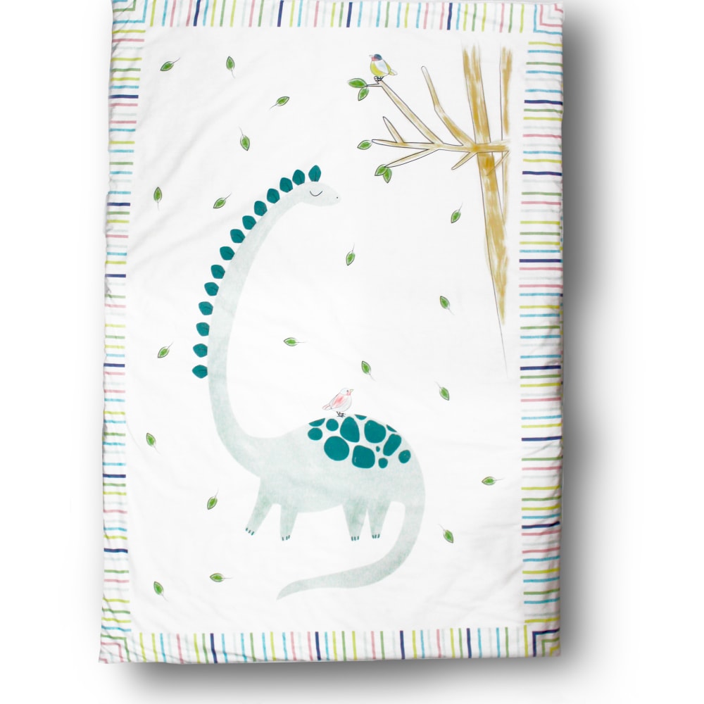 Edredón Manta cuna bebé algodón Dinosaurio 140x100 - Maisons du Monde