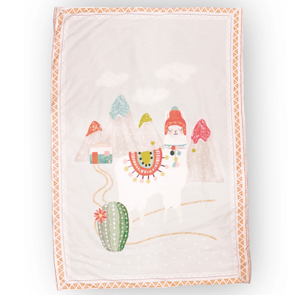 Edredón cuna bebé algodón Manta Infantil para Cuna Llama 140x100 cm - Maisons du Monde