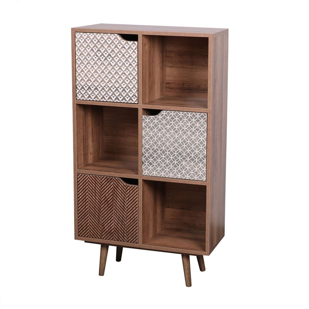 Bibliothèque 6 cases avec 3 portes H105 cm