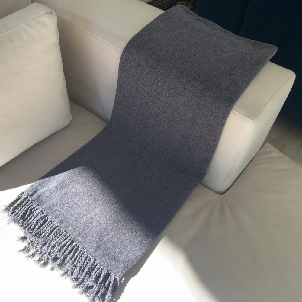 Manta microchenilla gris 170x130 cm