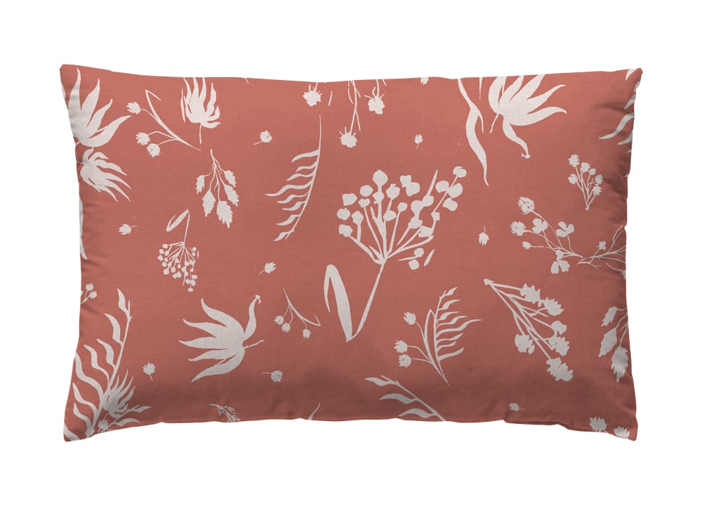 Funda de almohada 100% algodón con estampado floral 2(50x90) cm
