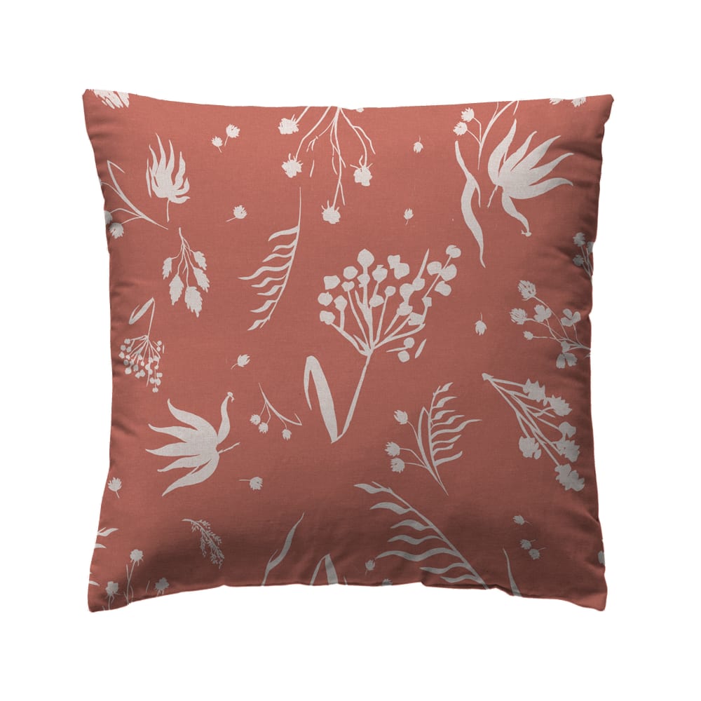 Funda de cojín 100% algodón con estampado floral 80x80 cm