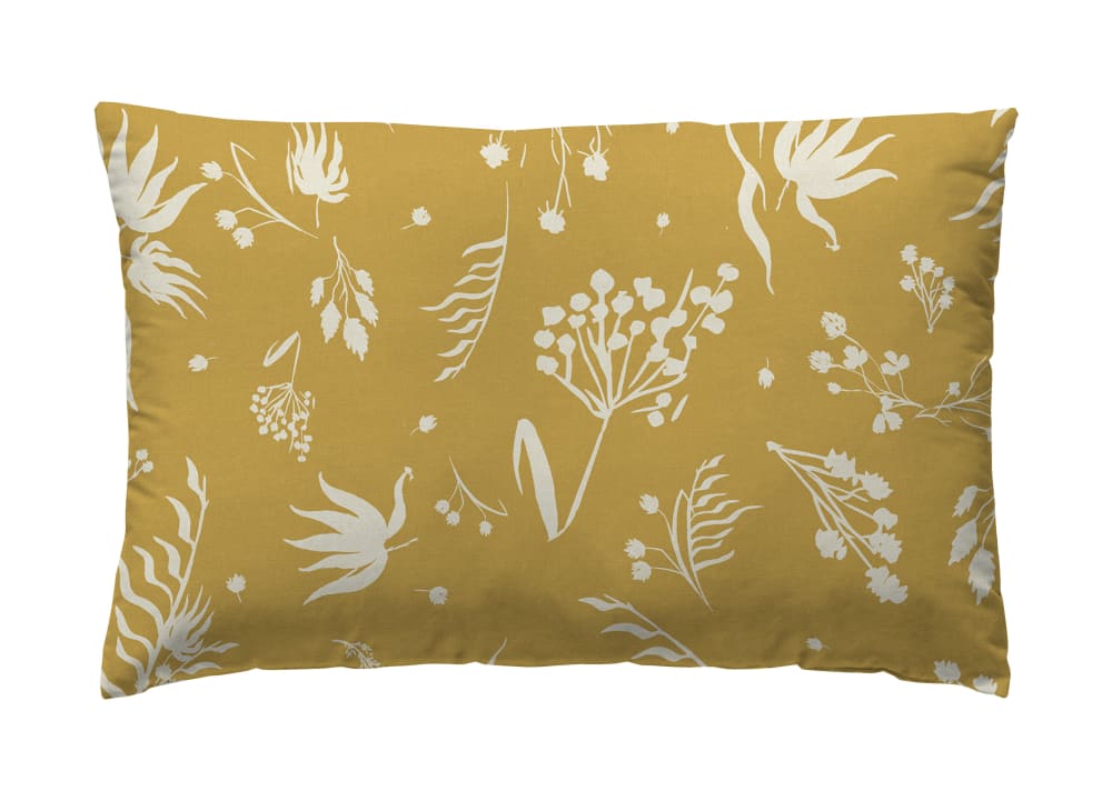Funda de almohada 100% algodón con estampado floral 2(50x90) cm