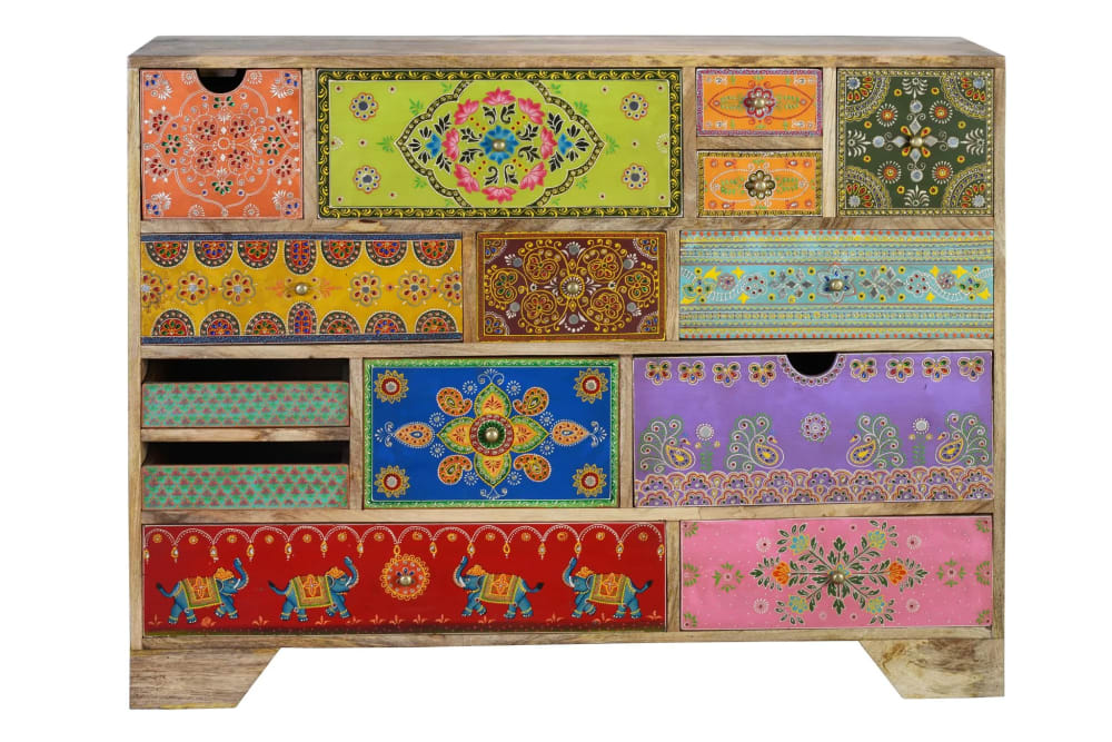 GINER Y COLOMER Kommode aus Mangoholz style exotic Mehrfarbig
