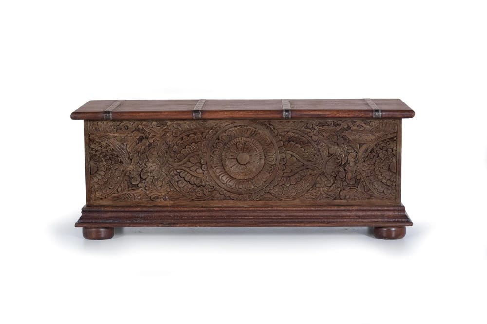 Baúl madera de mango marron bicolor
