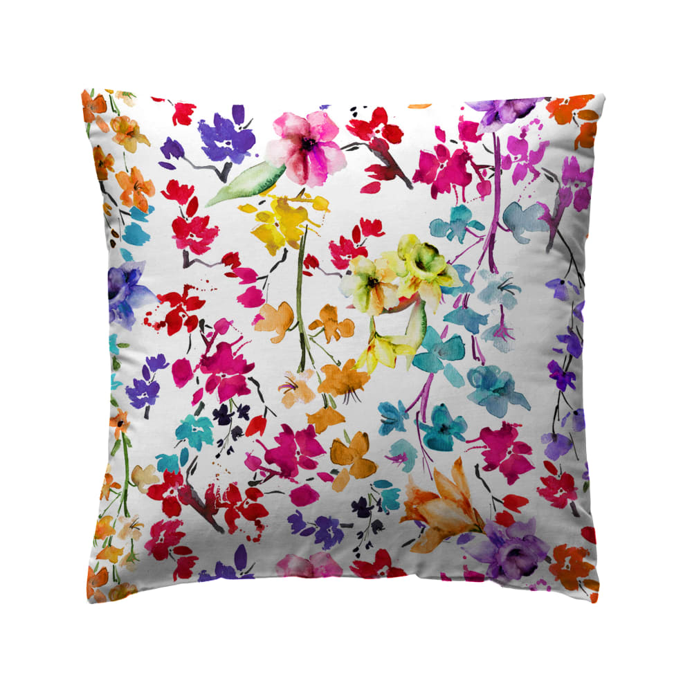 Funda de cojín 100% algodón con estampado floral 65x65 cm