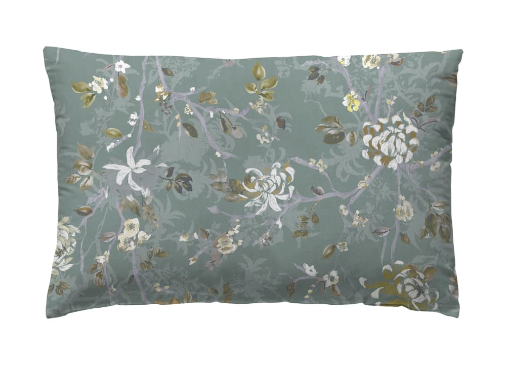 Funda de almohada 100% algodón con estampado floral 2(50x90) cm