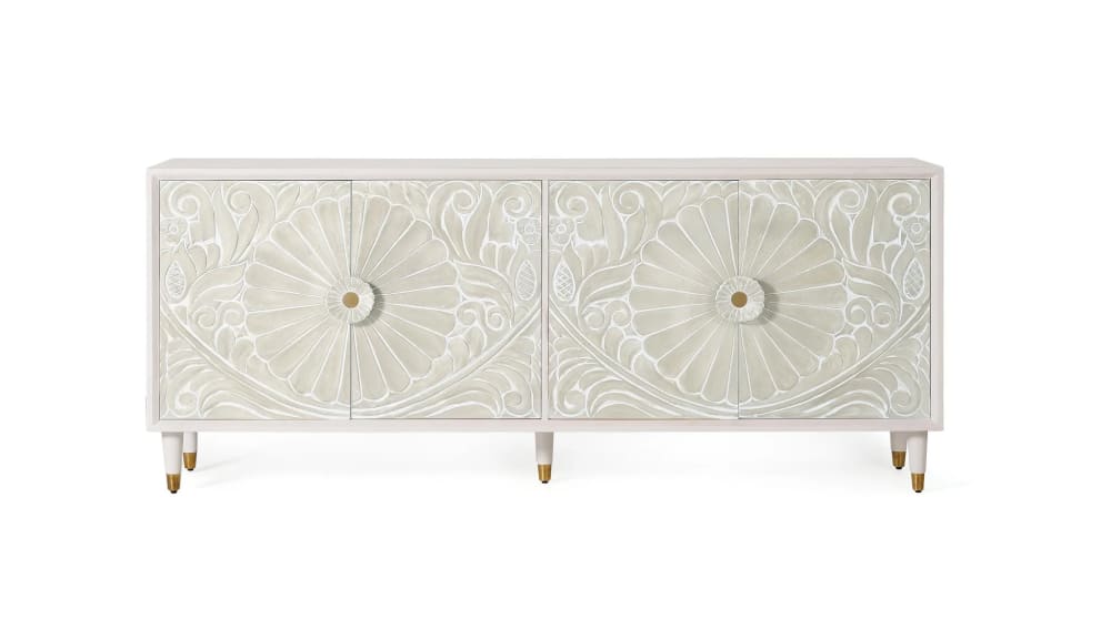 Credenza a 3 cassetti e 3 sportelli - Modello In riva al mare - Bianco - LEGNO