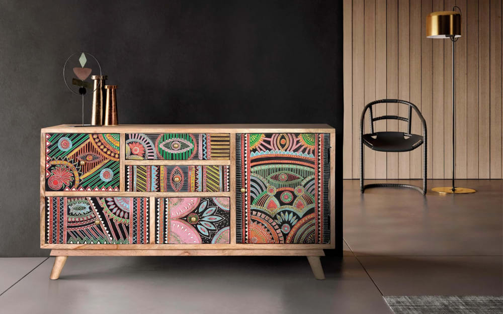 Commode en manguier naturel et multicolore - Maisons du Monde