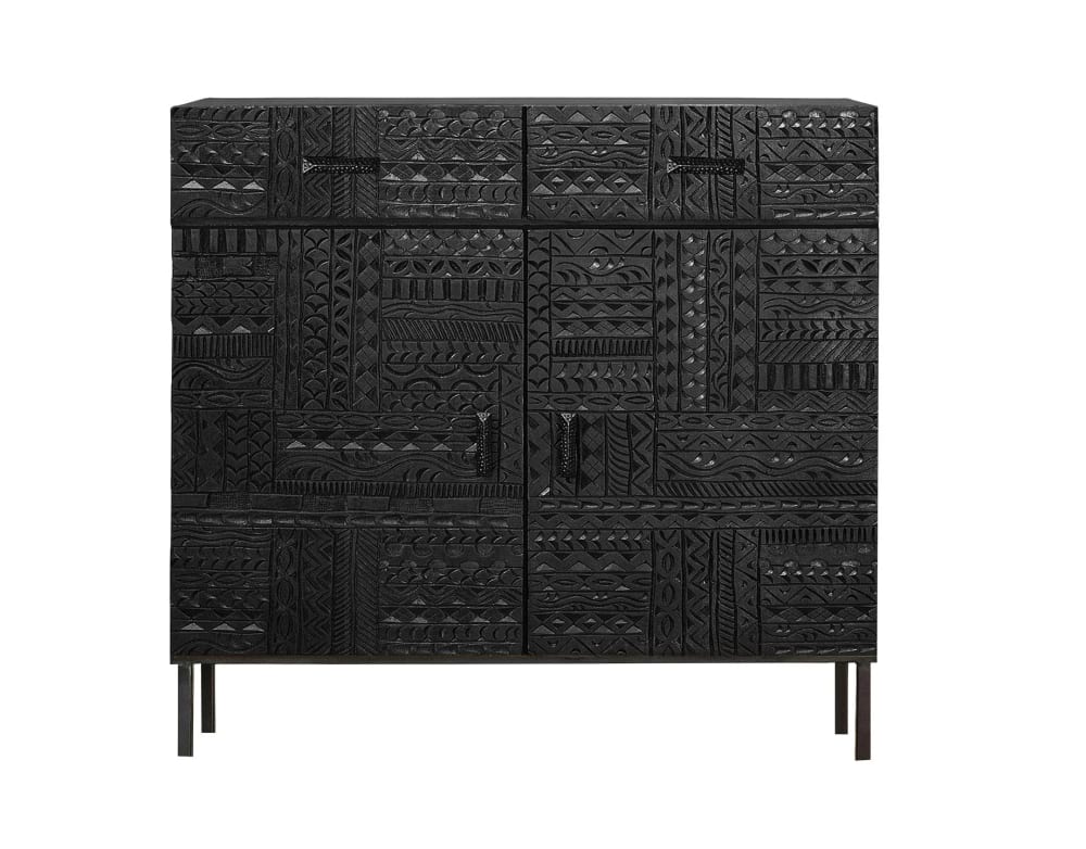 GINER Y COLOMER Kommode mit 2 Schubladen und 2 Türen mit Innenregal. Artikelmaße: 77 cm Höhe - 100 cm Länge - 40 cm Tiefe. Artikelgewicht: 28KG. Braun