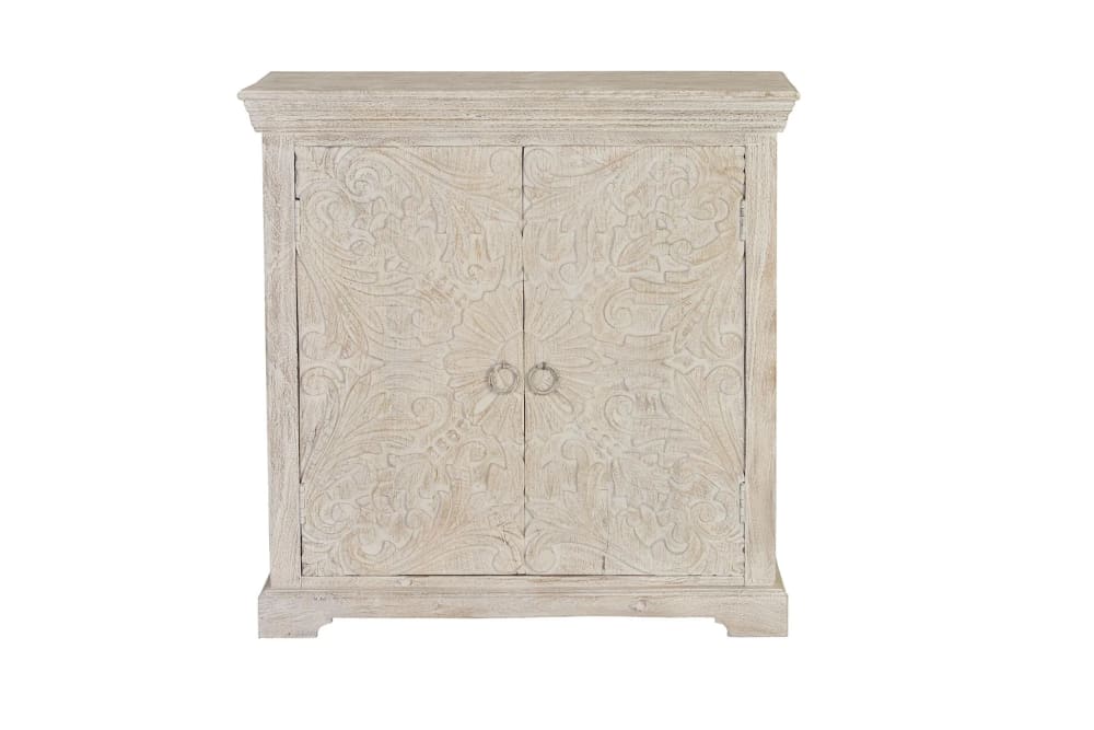 Cómoda madera de mango blanco envejecido