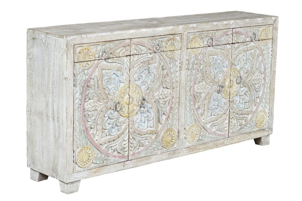 Buffet en manguier multicolore