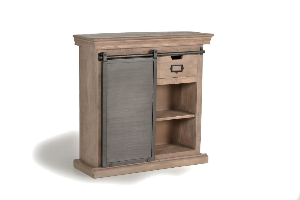 Console en bois de manguier avec porte coulissante